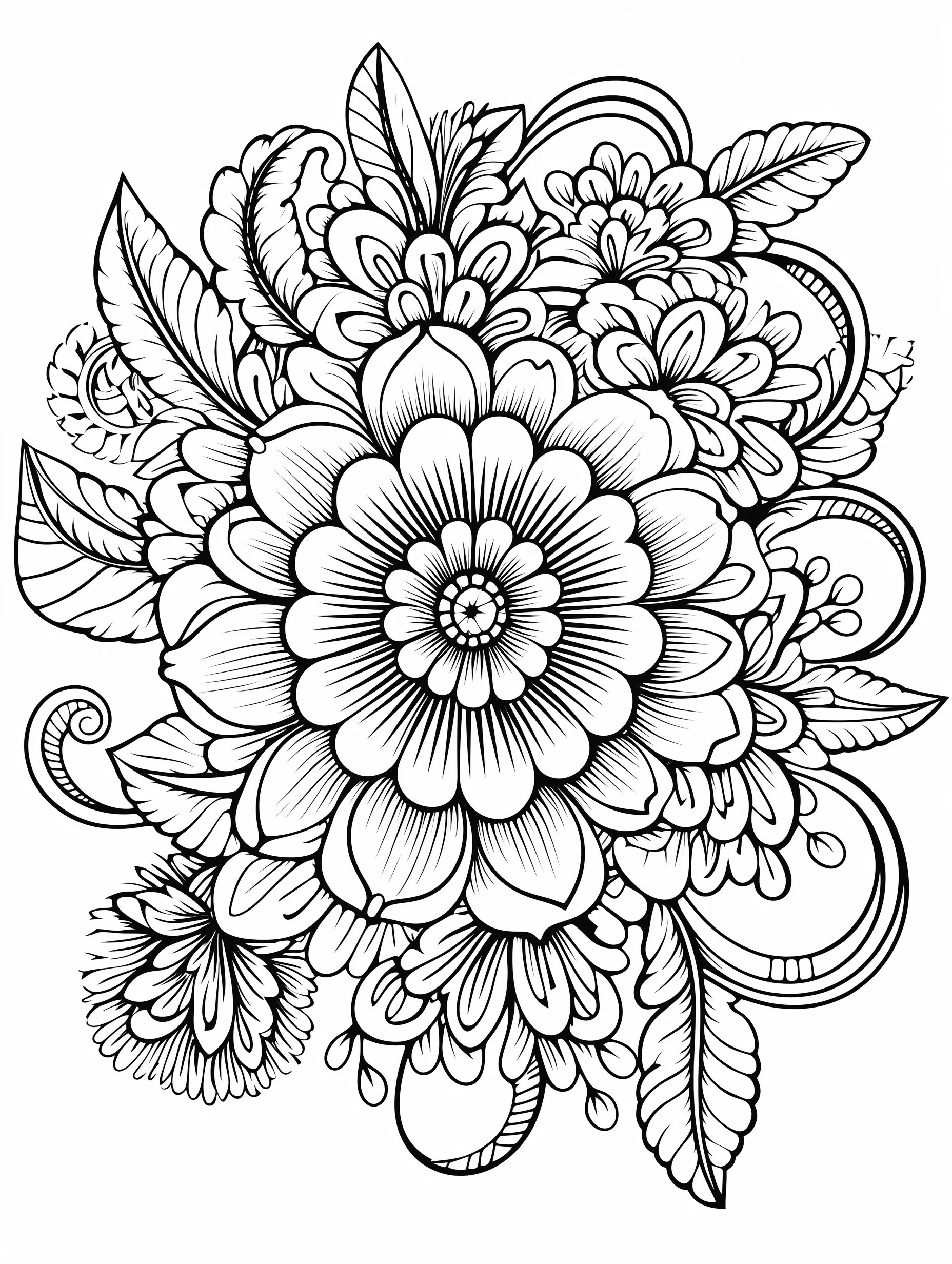 100 Floral Designs Coloring Pages Adult Digital Coloring Book 