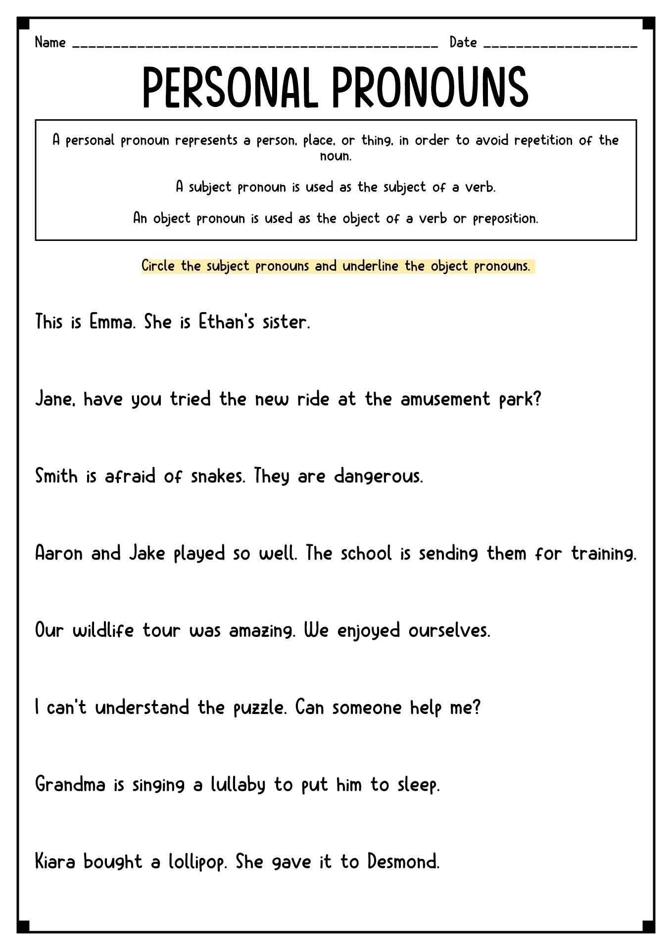 Free Printable Worksheets For 6th Grade Ela
