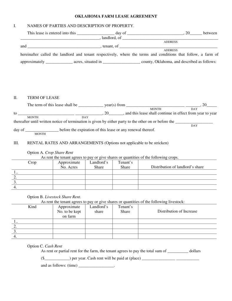 14 Farm Lease Agreement Templates PDF Word