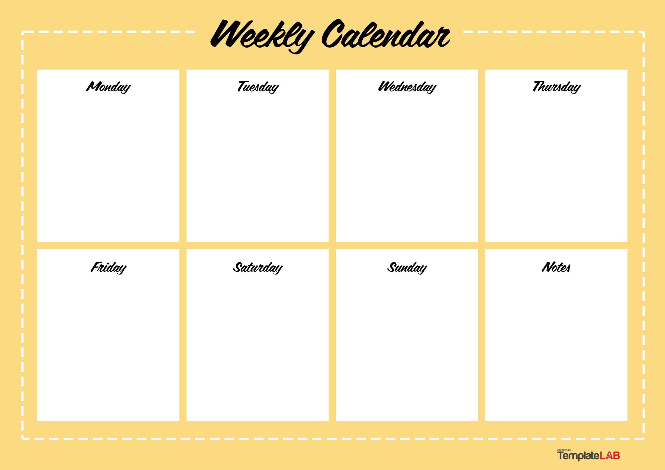 Blank Weekly Calendar Printable
