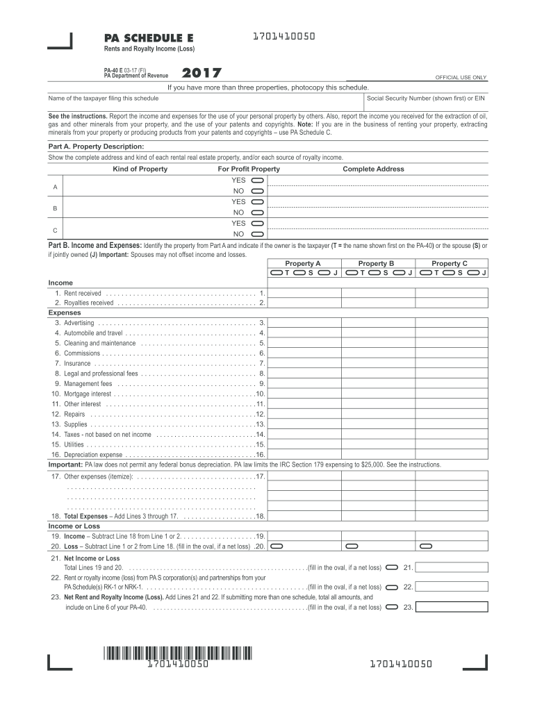 Printable Form Pa 40