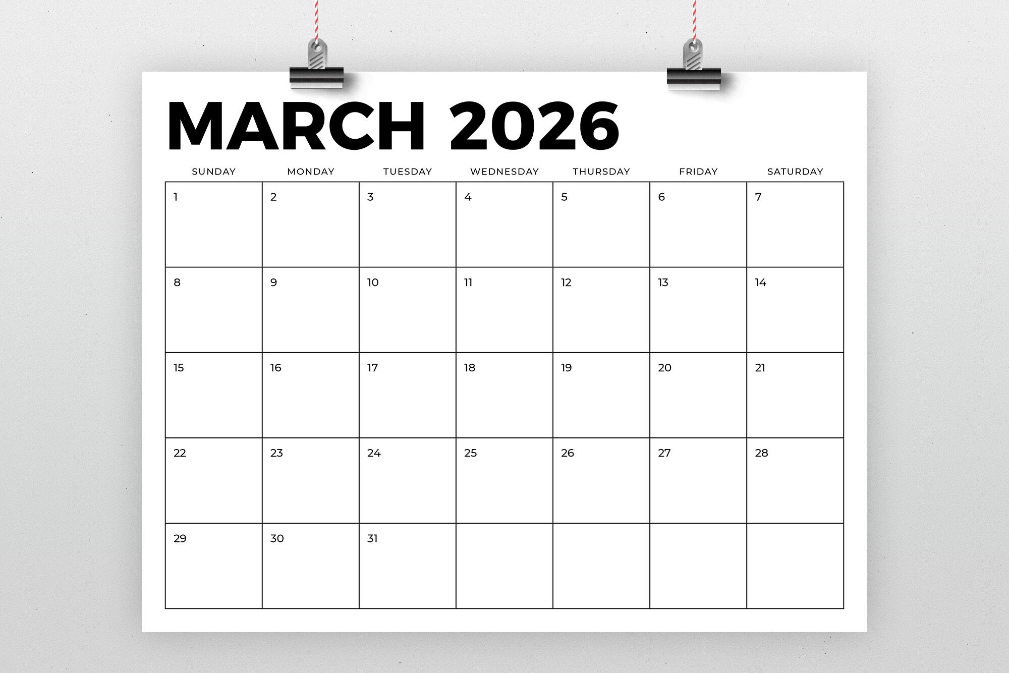 2026 8 5 X 11 Inch Calendar Template By Running With Foxes 