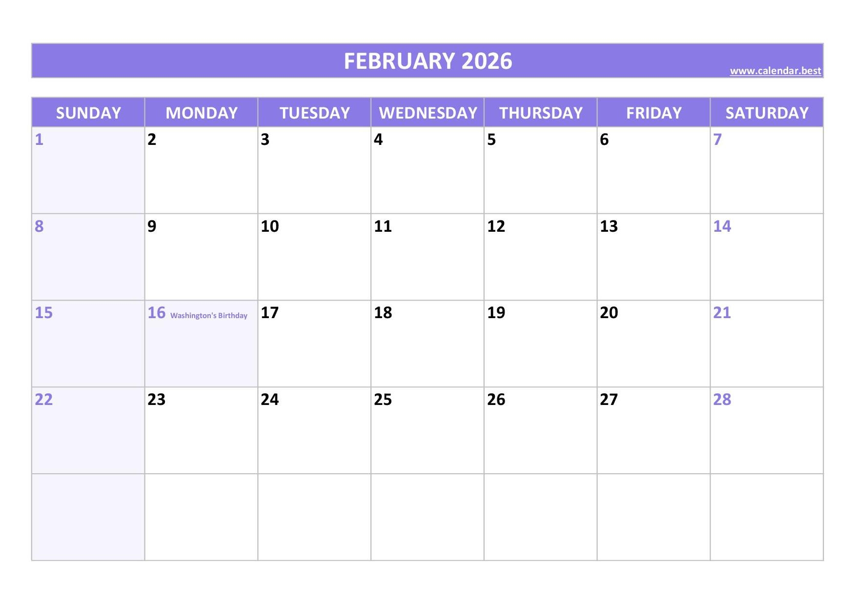 General Blue Calendar 2026 Calendar Template