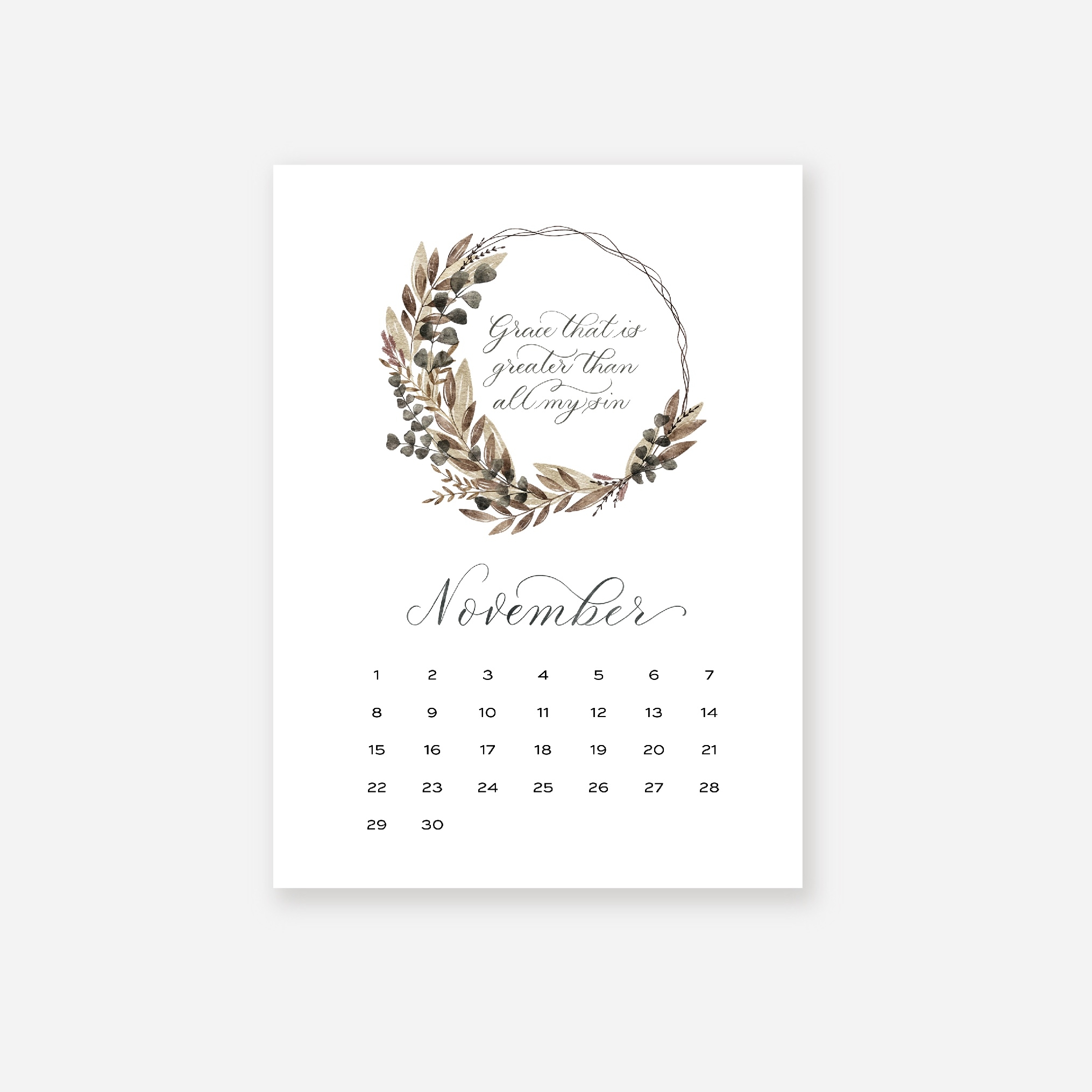 2026 Hymns Desktop Calendar Blue Skies Lettering