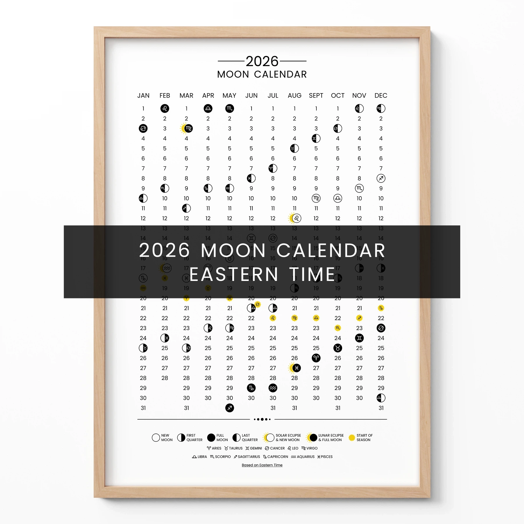 Printable Lunar Calendar 2026