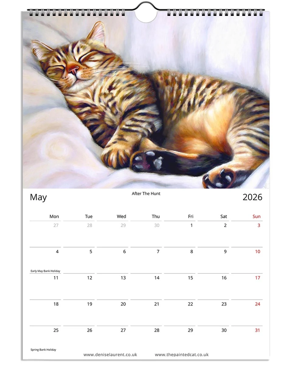2026 Painted Cat Wall Art Calendar Denise Laurent Art
