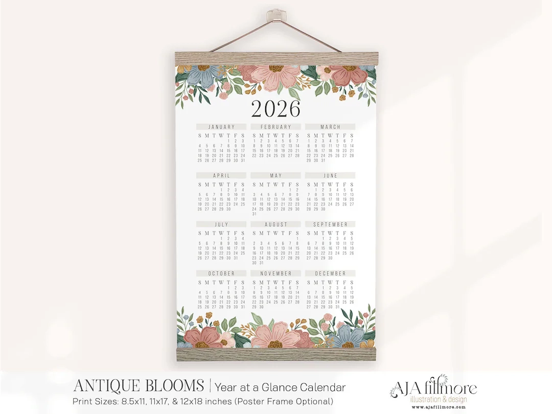 2026 Year At A Glance Calendar Year At A Glance Calendar Makes A 