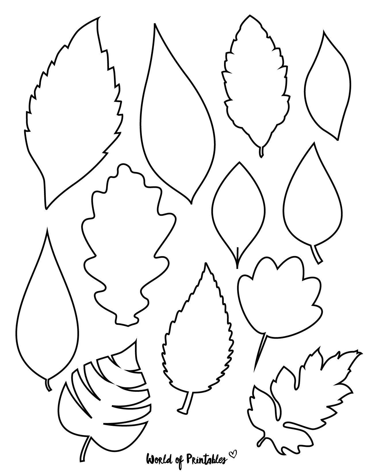 Printable Fall Leaves Template