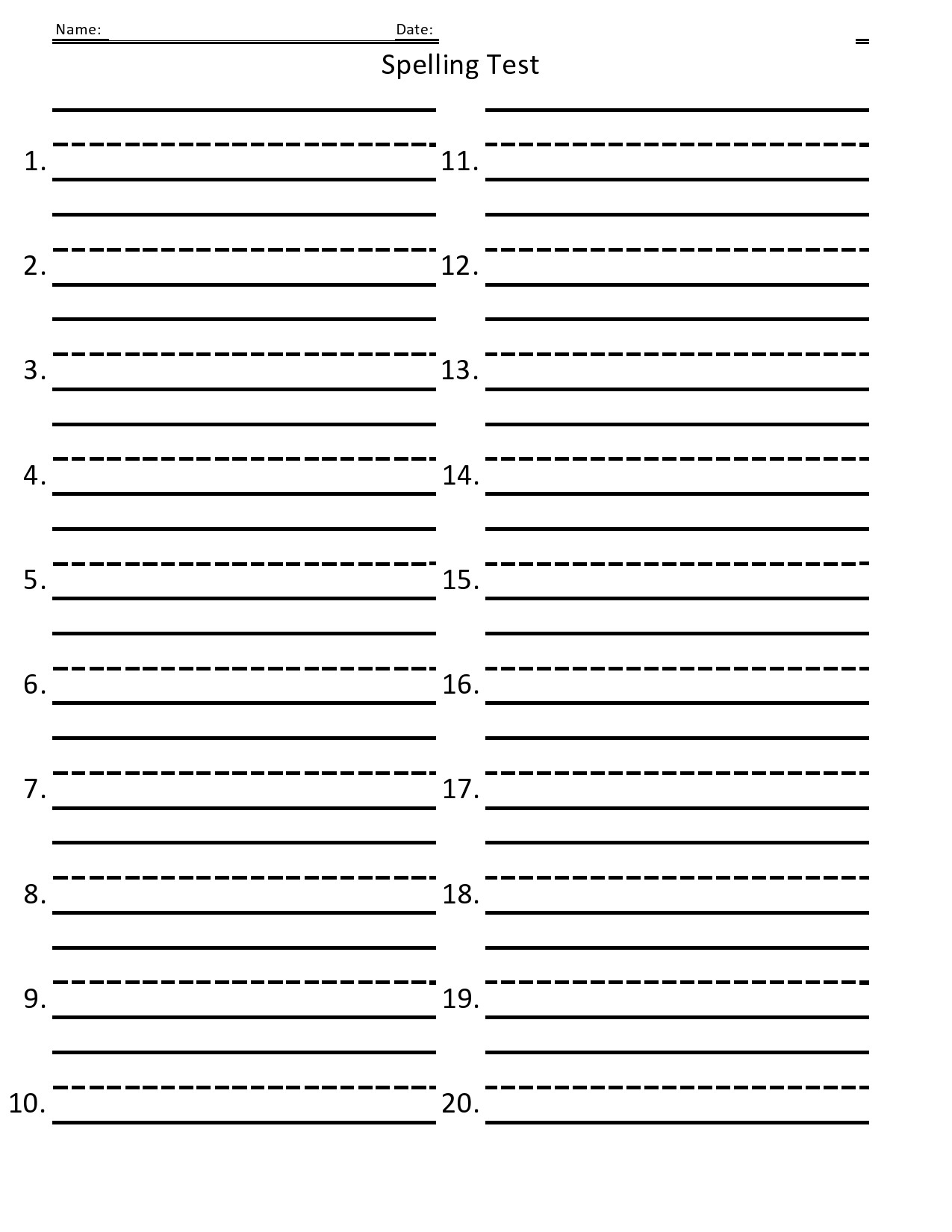 38 Printable Spelling Test Templates Word amp PDF TemplateLab