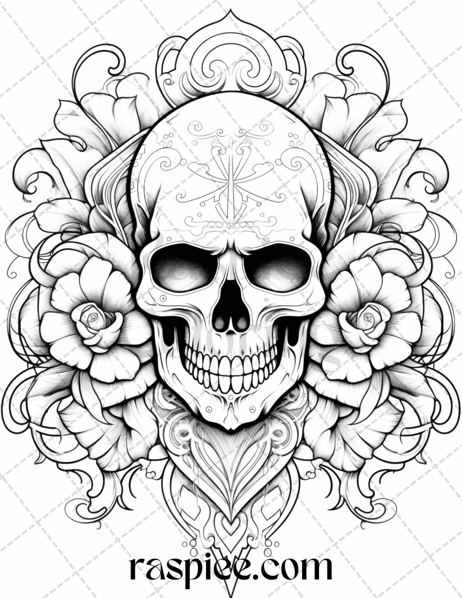 40 Beautiful Tattoos Grayscale Coloring Pages Printable For Adults PDF File Instant Download
