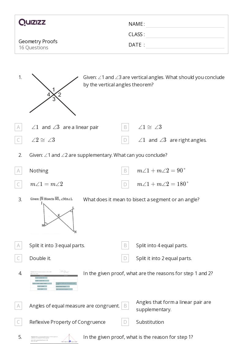 50 Geometry Worksheets For 10th Grade On Quizizz Free amp Printable