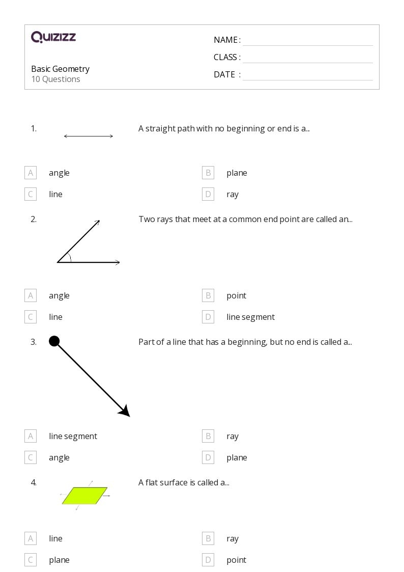 Free Printable Geometry Worksheets Grade 6 7