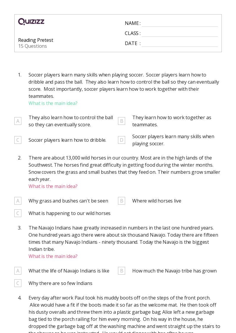 50 Reading amp Writing Worksheets For 6th Grade On Quizizz Free 