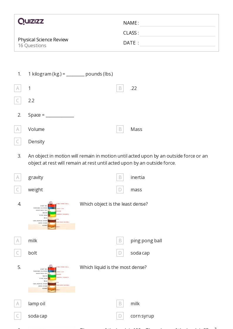 50 Science Worksheets For 6th Grade On Quizizz Free amp Printable