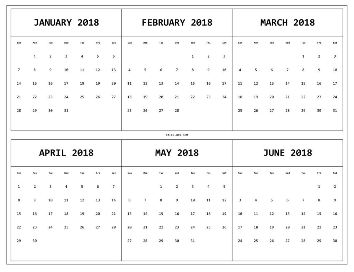 Blank Calendar Printable 6 Months