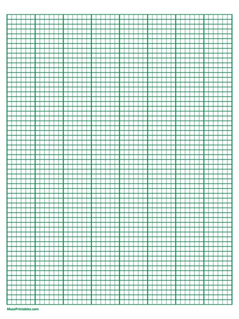 6 Squares Per Inch Green Graph Paper Letter PDF