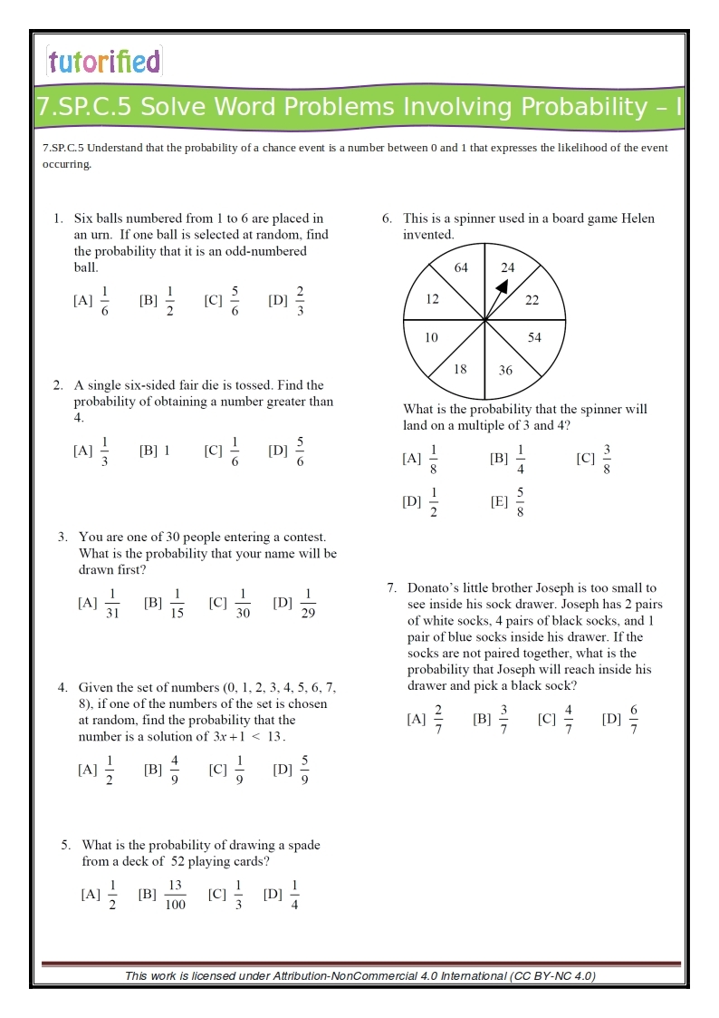 Math Worksheets 7th Grade Free Printables