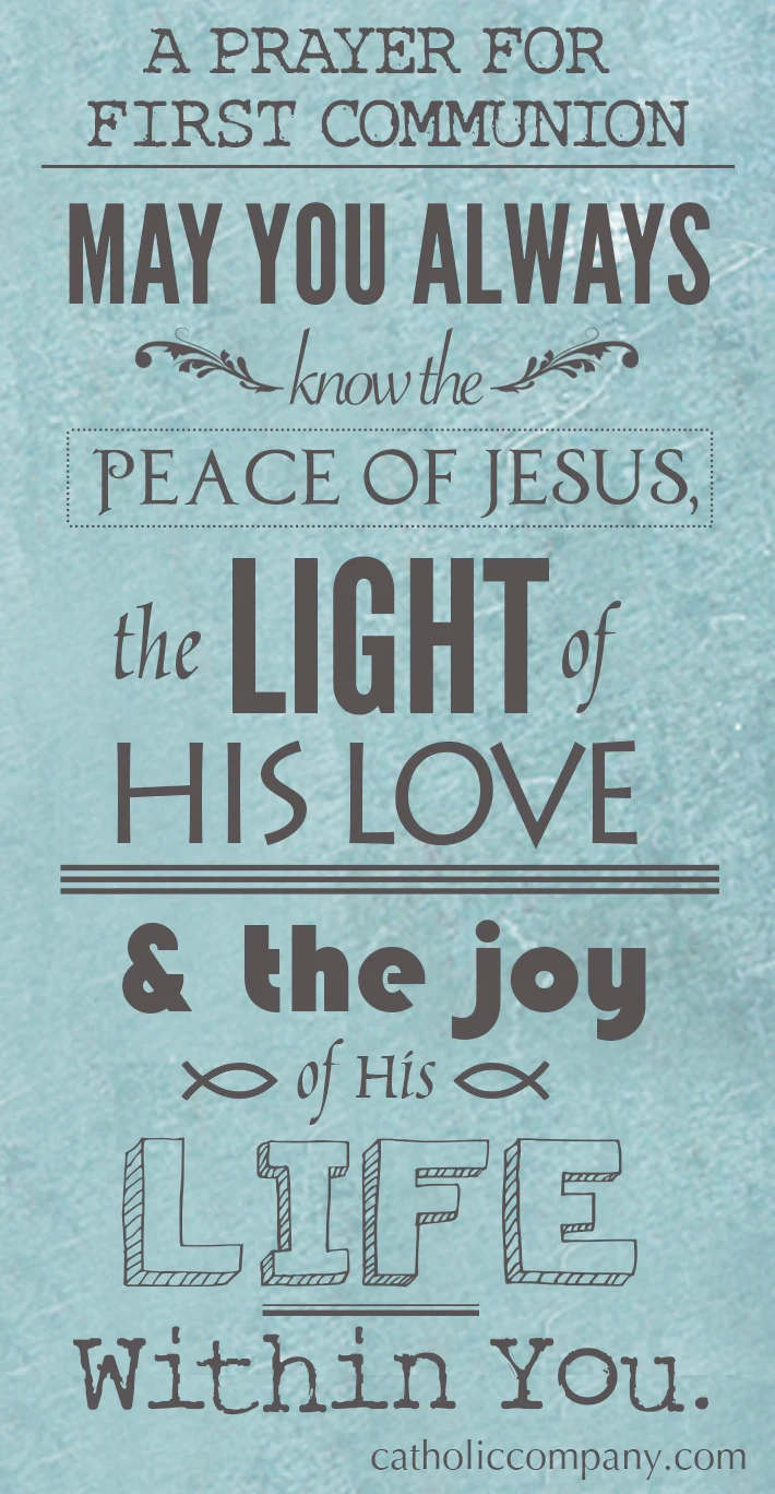 A Prayer For First Holy Communion Free Printable The Catholic 