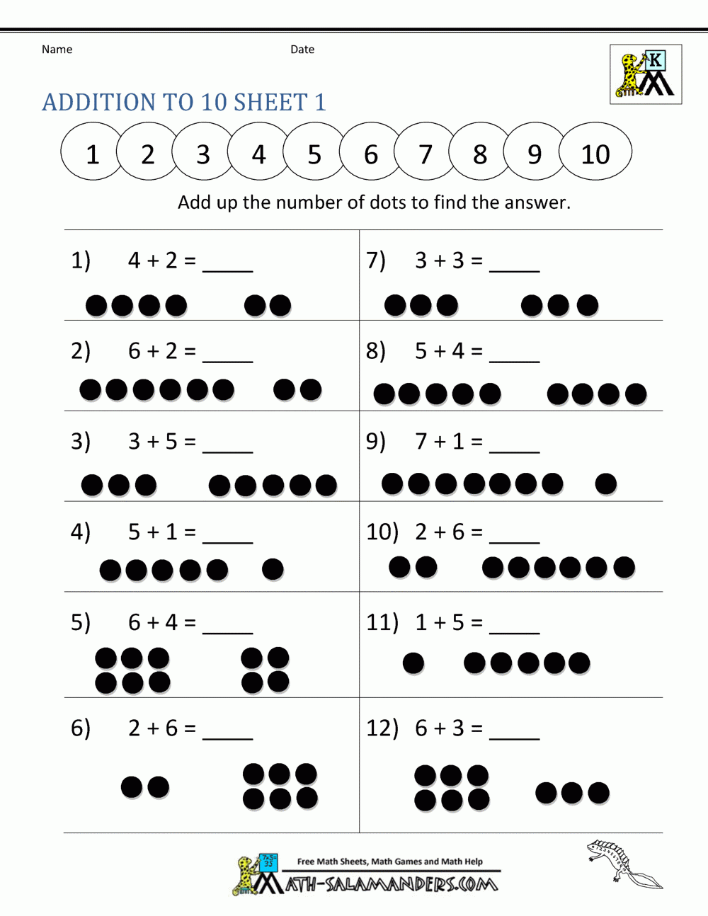 Free Math Fact Worksheets Printable