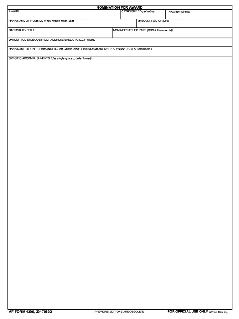 Af Form 1206 Fill Out amp Sign Online DocHub