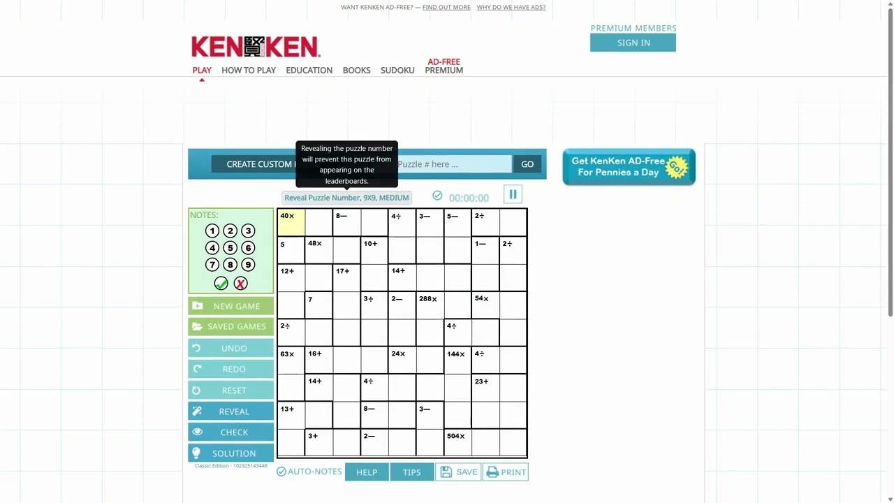 Kenken Puzzles 9x9 Free Printable
