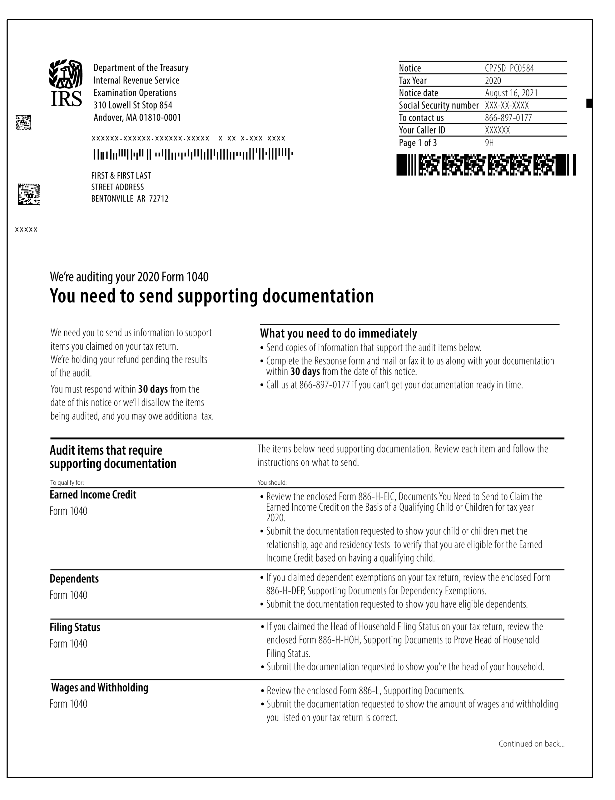 All About IRS Notice CP75D Send Supporting Documentation