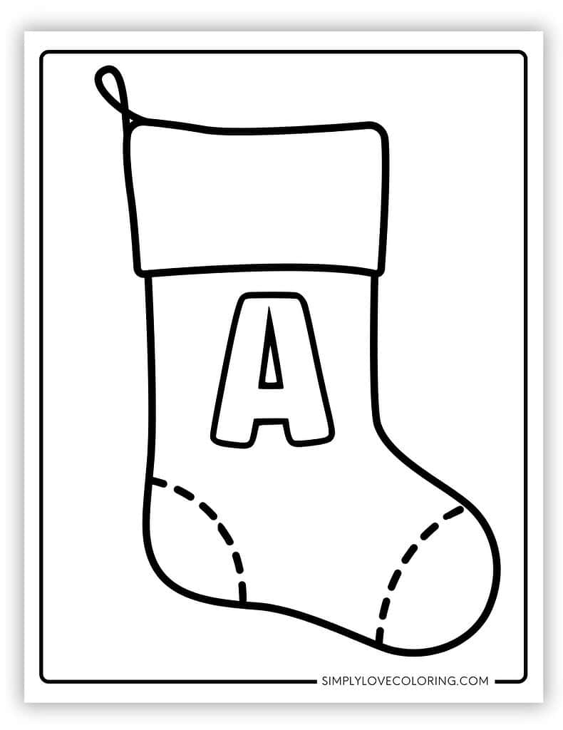 Alphabet Christmas Stocking Coloring Pages Free PDF Printables 
