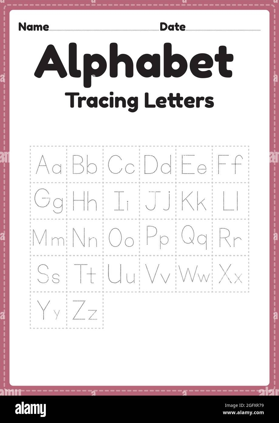 Alphabet Worksheets For Kindergarten Tracing Letters For Preschool 