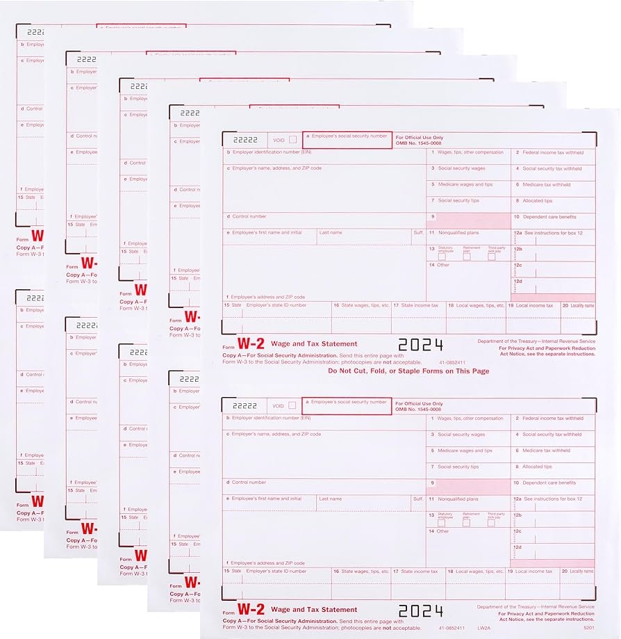 Amazon W2 Forms 2025 Copy A W 2 Federal Income Laser Tax 