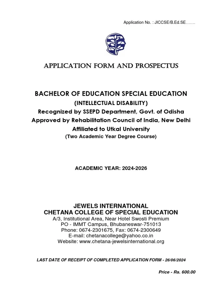 B Ed Application Form 2026 Odisha