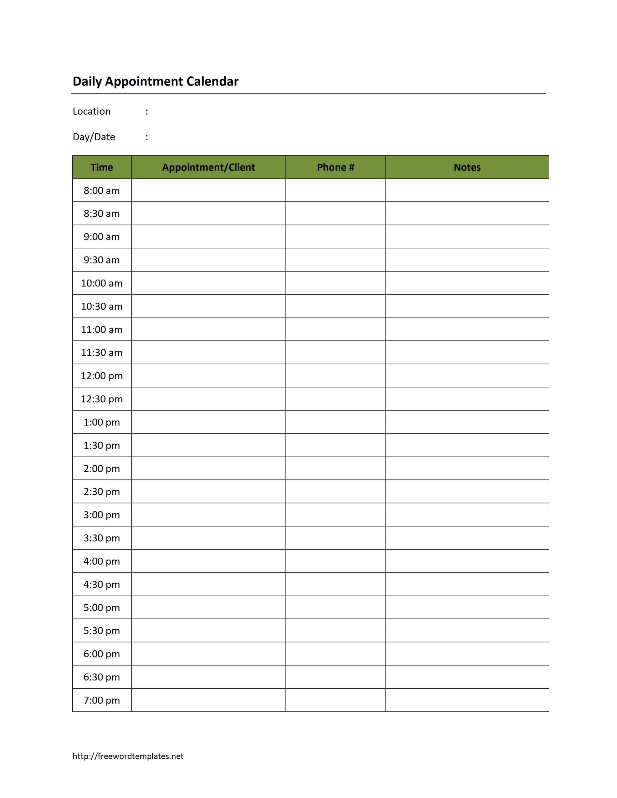 Appointment Calendar 2014 5 Free PDF Printables Printablee