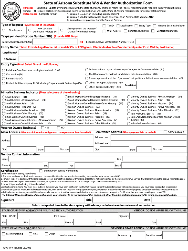 Arizona W 9 Fill Out amp Sign Online DocHub