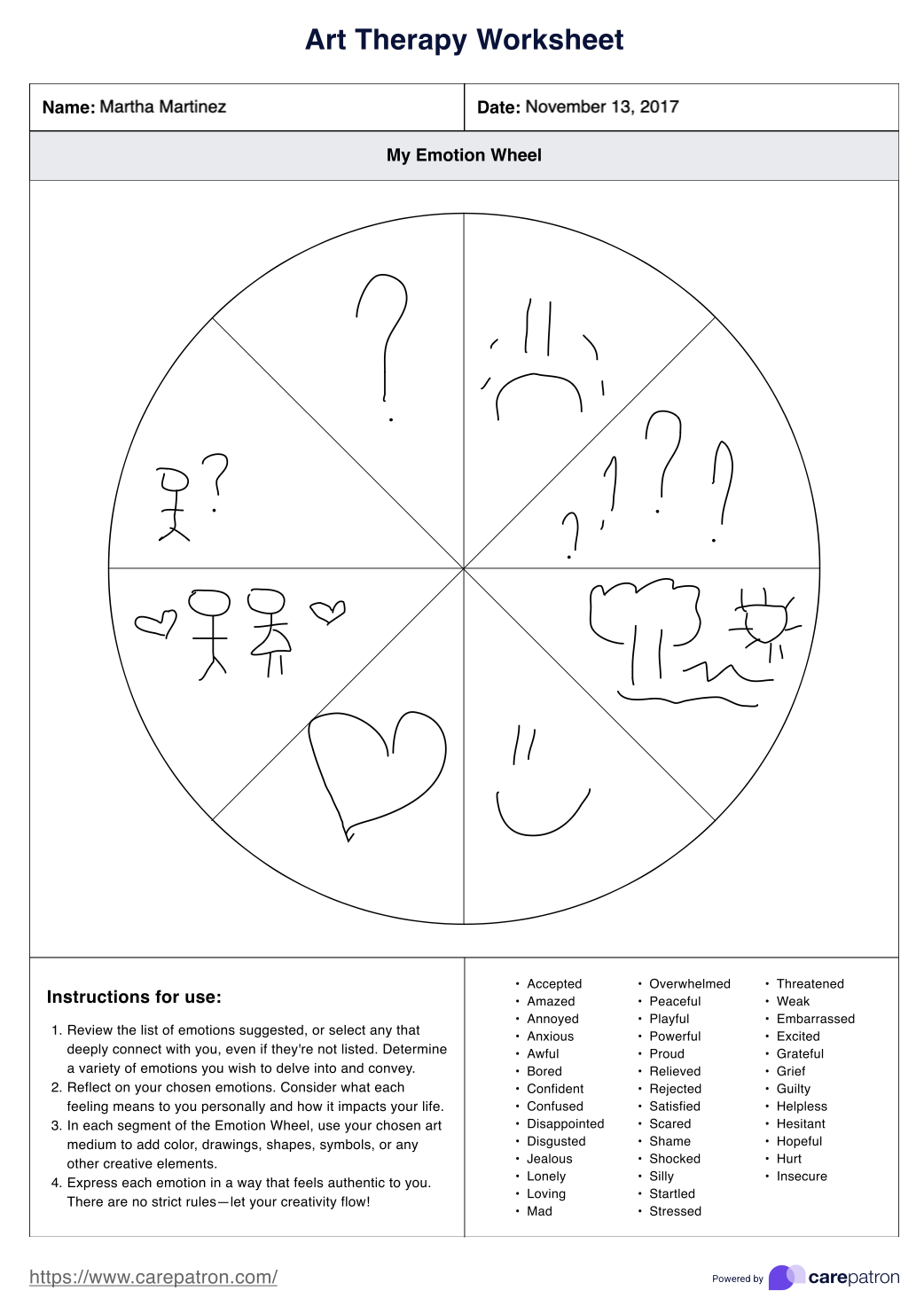 Art Therapy For Kids Worksheet