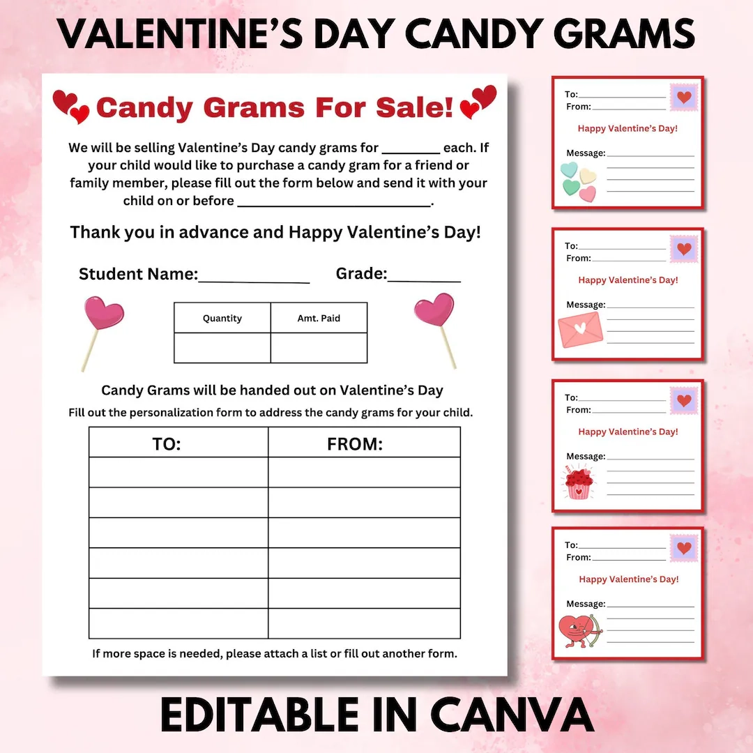 Printable Candy Gram Template