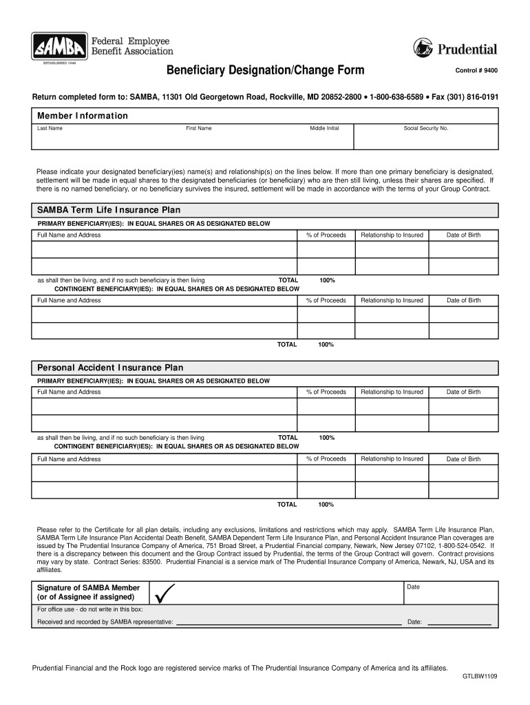 Beneficiary Form Fill Out amp Sign Online DocHub