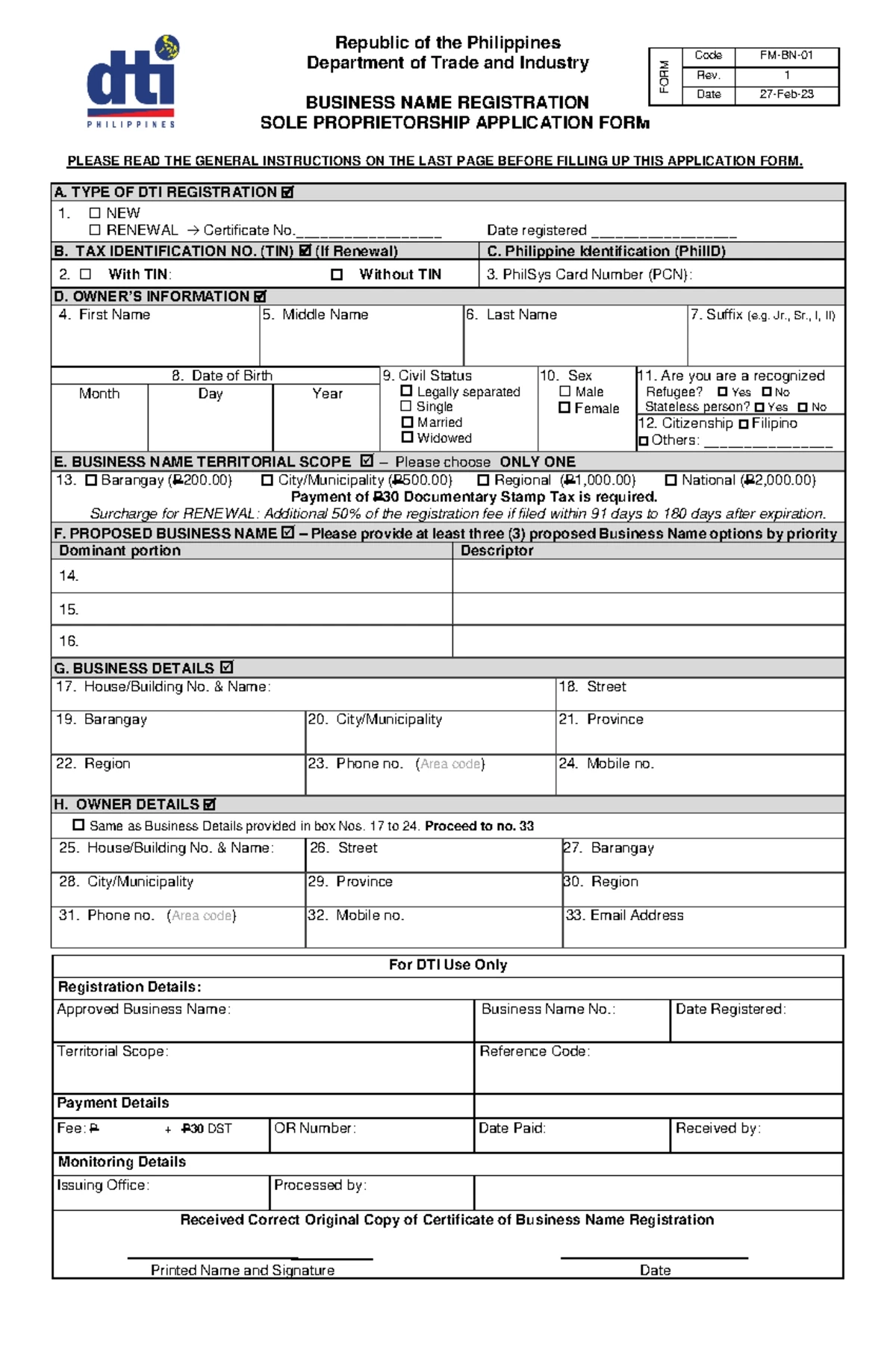2000 Bir Form Downloadable