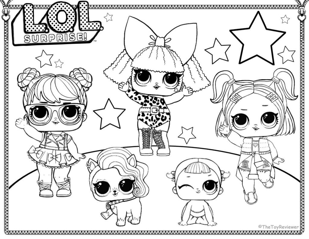 Black And White Lol Dolls Sheets Surprise Coloring Free Lol 