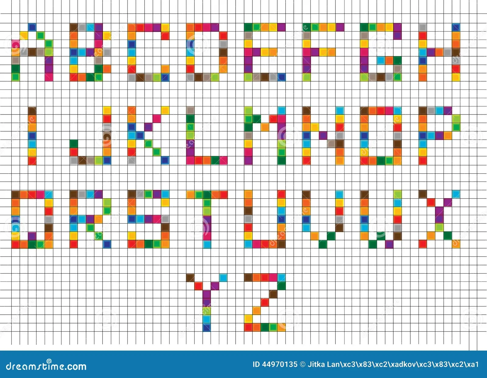 Bright Squares Alphabets Stock Illustration Illustration Of Linen 