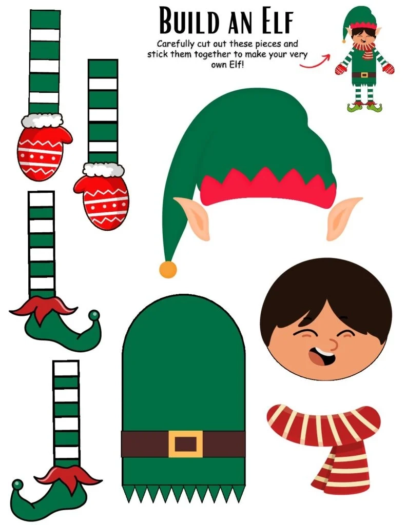 Build An Elf Printable Free Christmas Craft For Kids A Sparkle 