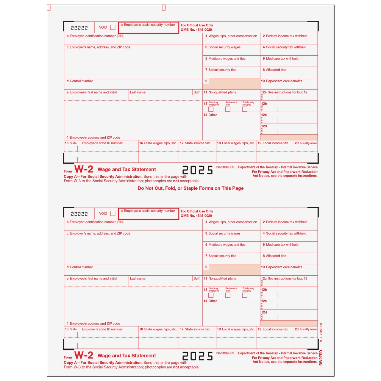 Order Form W-2 From Irs