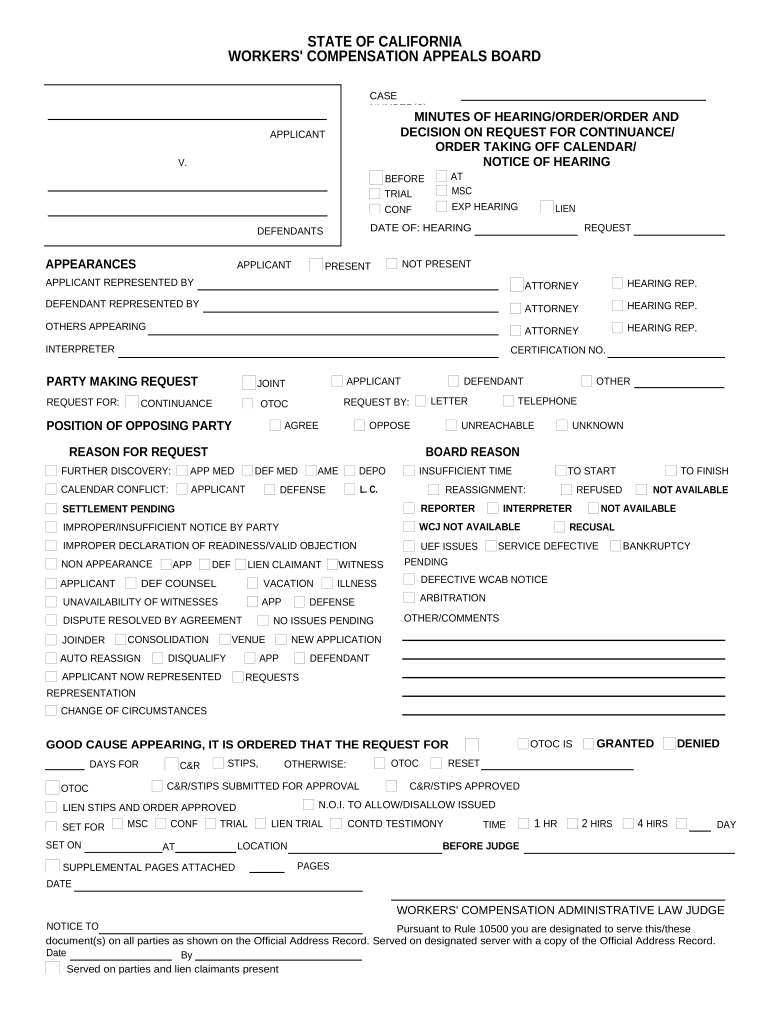 State Of California Dwc Forms