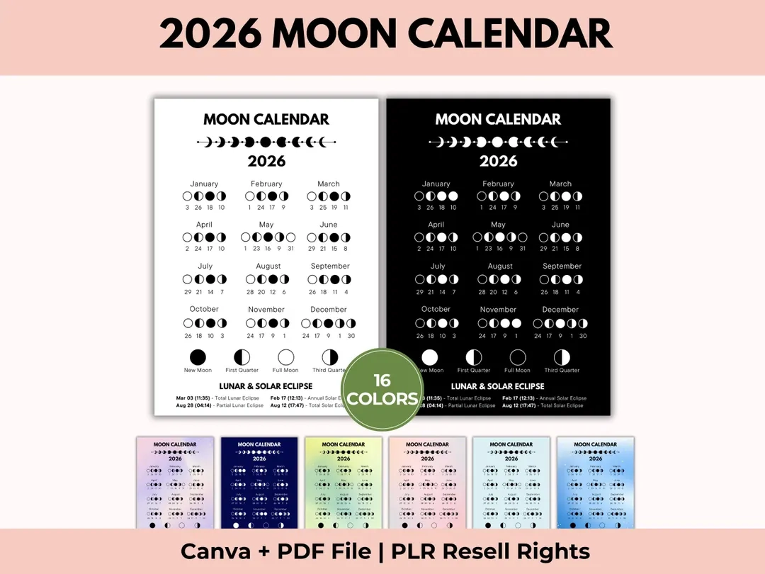 Calend rio De Fases Da Lua 2026 Calend rio Lunar Calend rio 