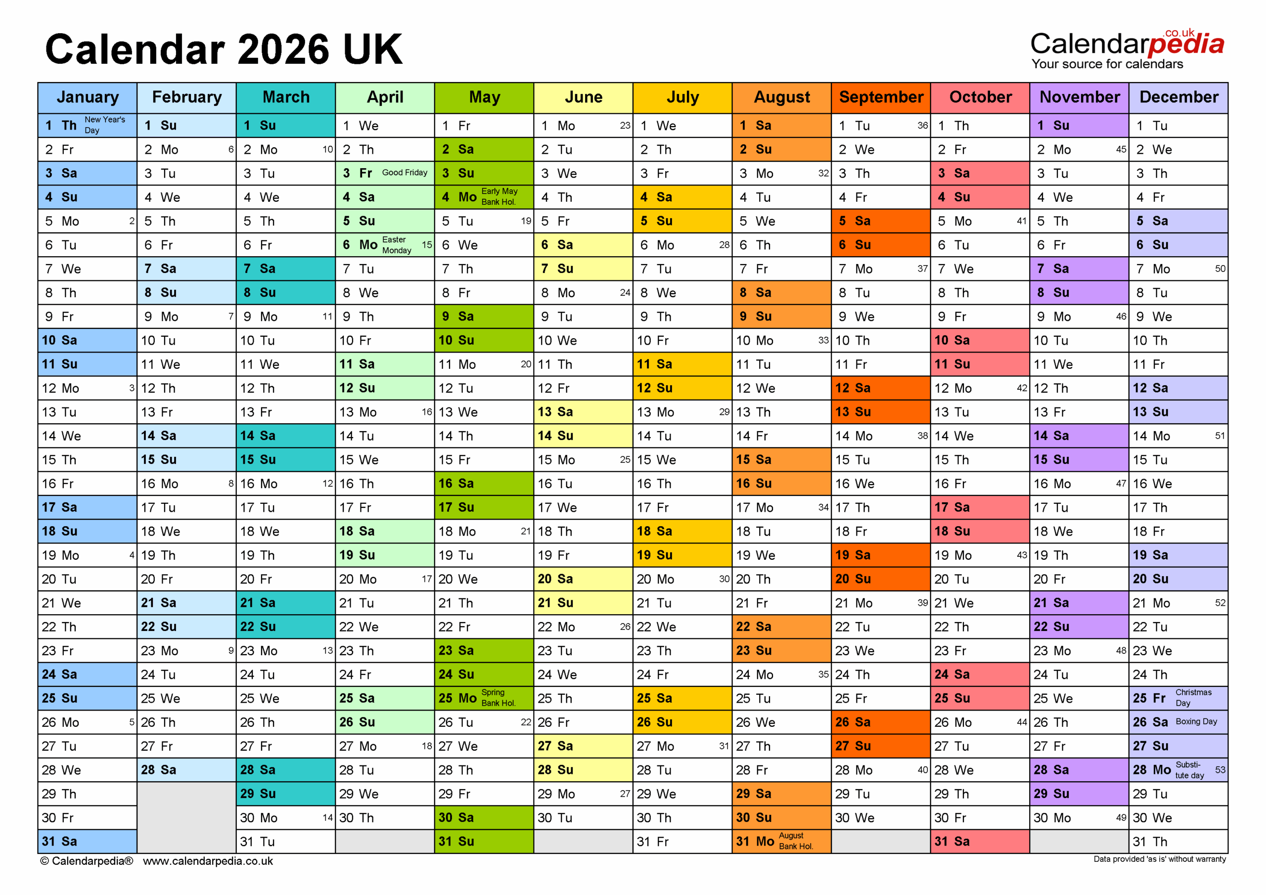 2026 Blank Calendar Template Word
