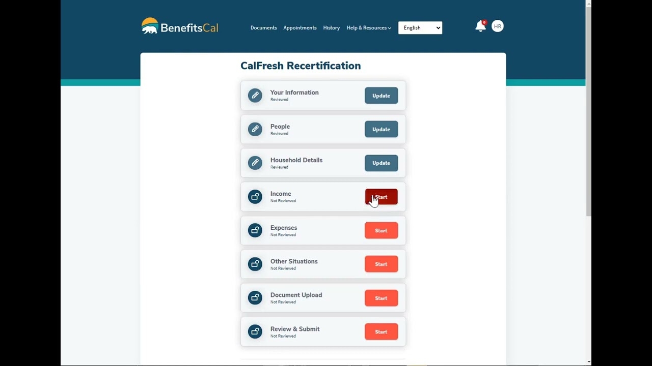 CalFresh Recertification