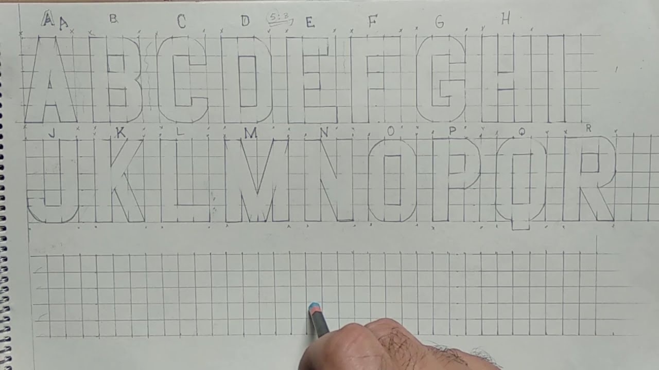 Alphabet Block Letters On Graph Paper
