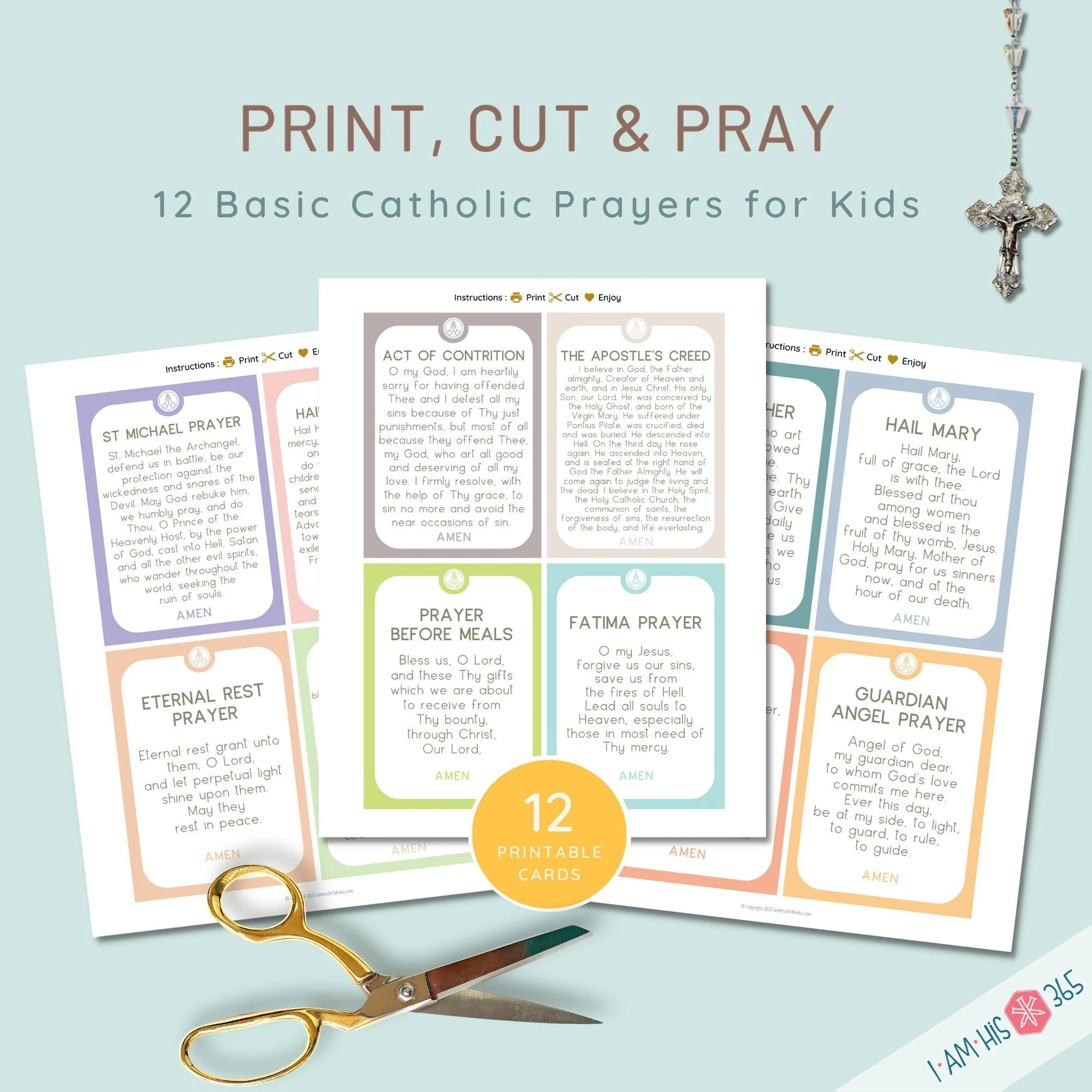 Catholic Prayer Cards For Kids First Communion Prayers Digital 