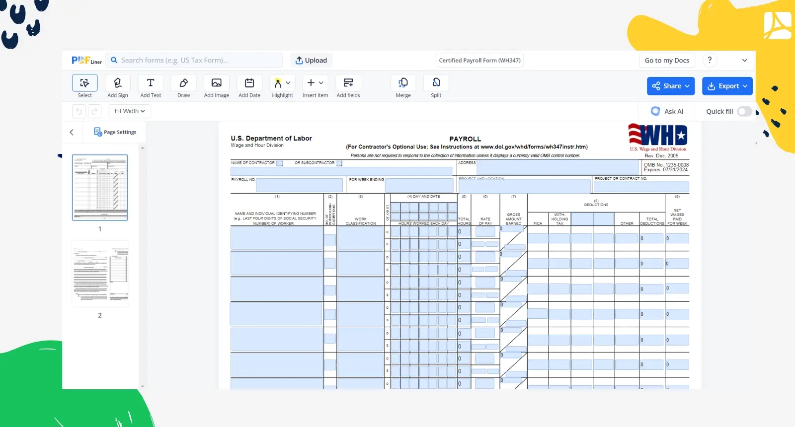 Blank W9 Form 2026 Printable