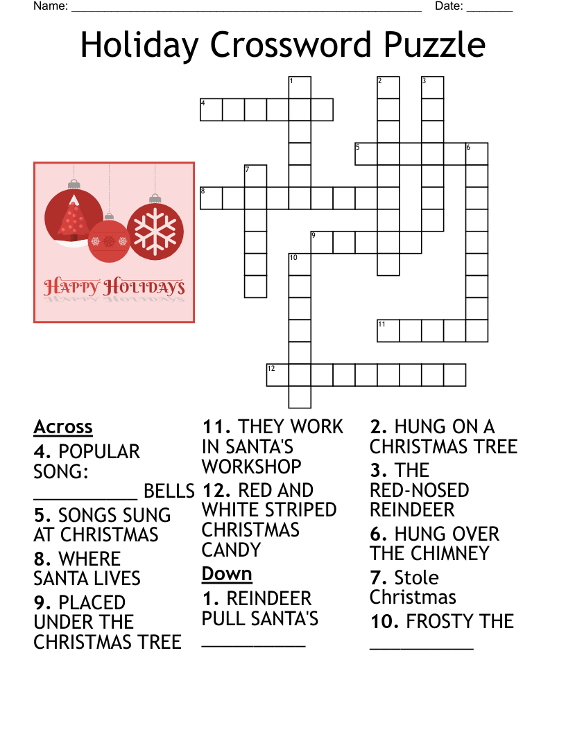 CHRISTMAS Crossword WordMint