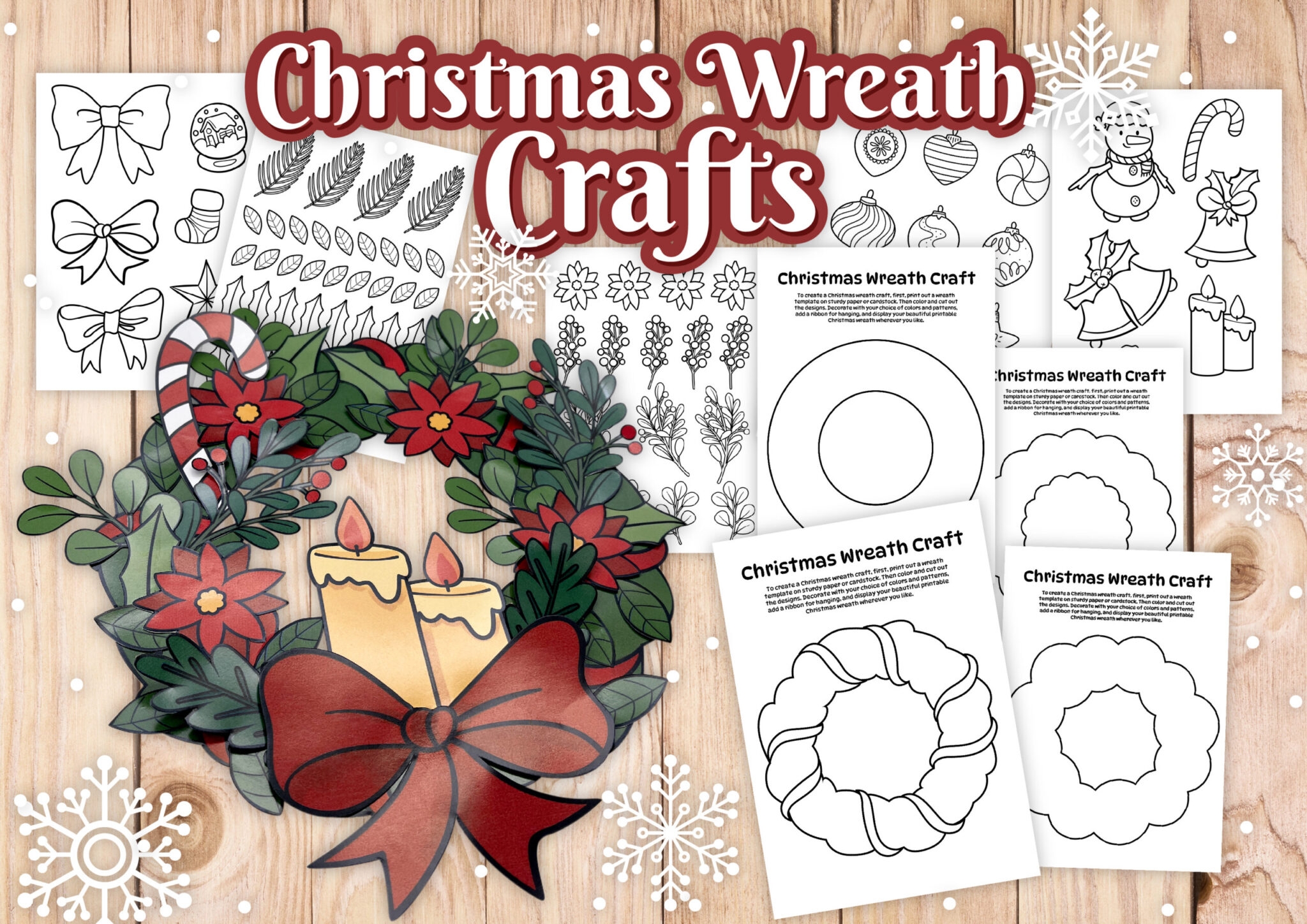 Free Printable Christmas Wreath Template