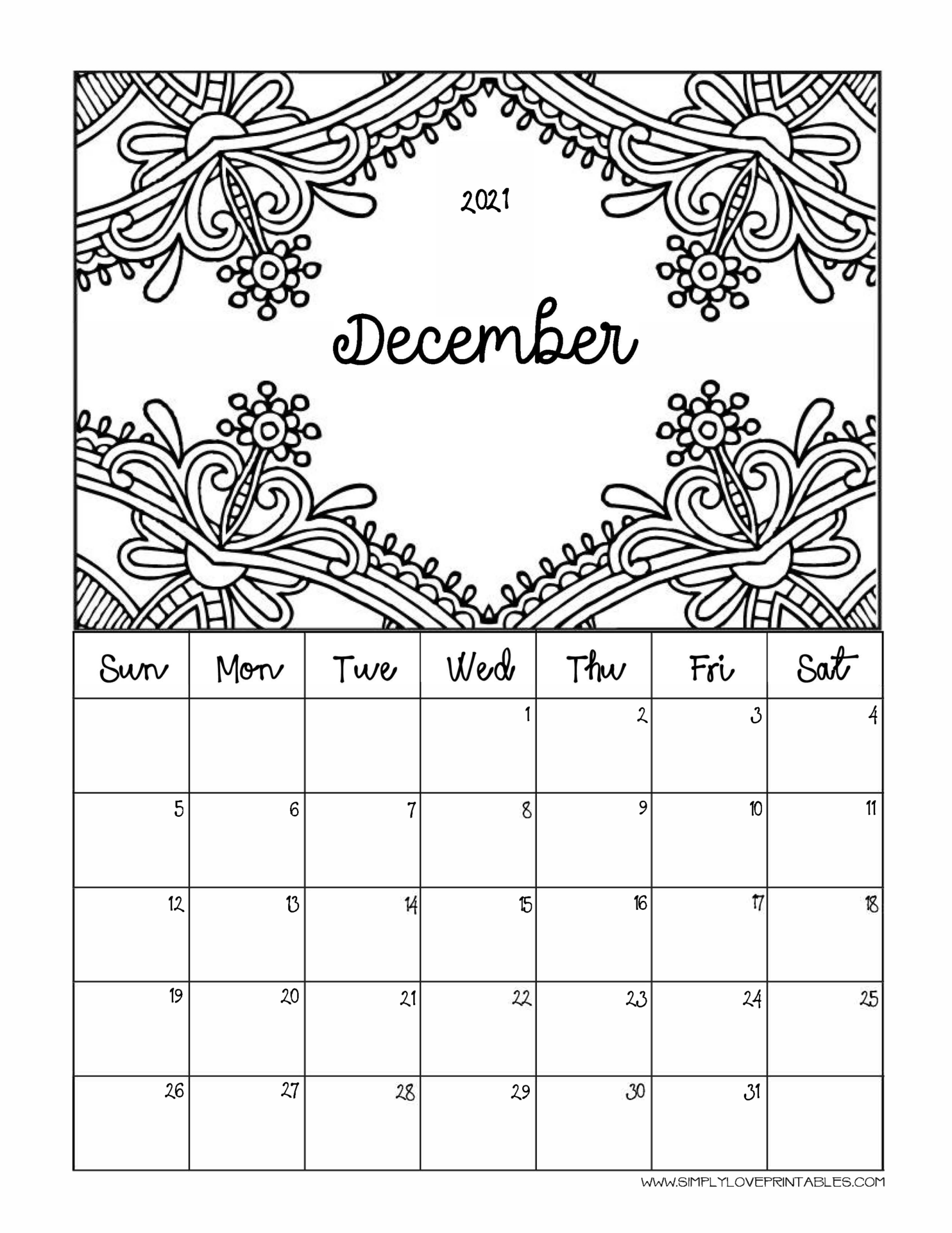 Coloring Calendar For Adults Archives Simply Love Printables